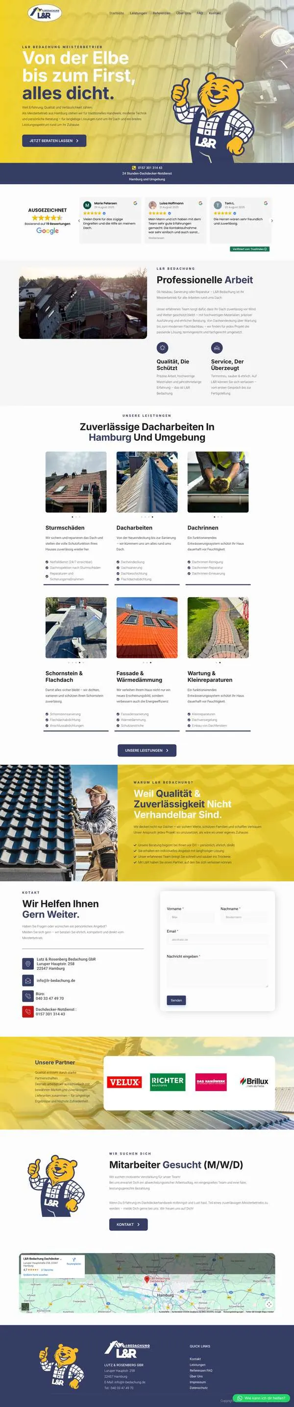 Website LundR Bedachung
